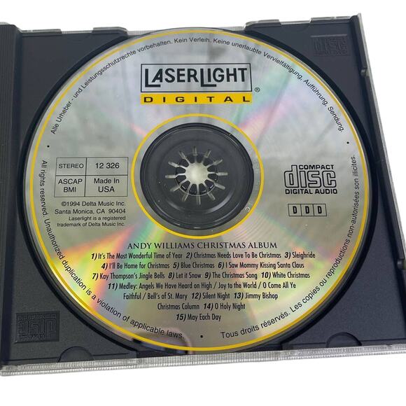 Vintage 1994 The New Andy Williams Christmas Album Music Audio CD Jewel Case - Picture 2 of 3